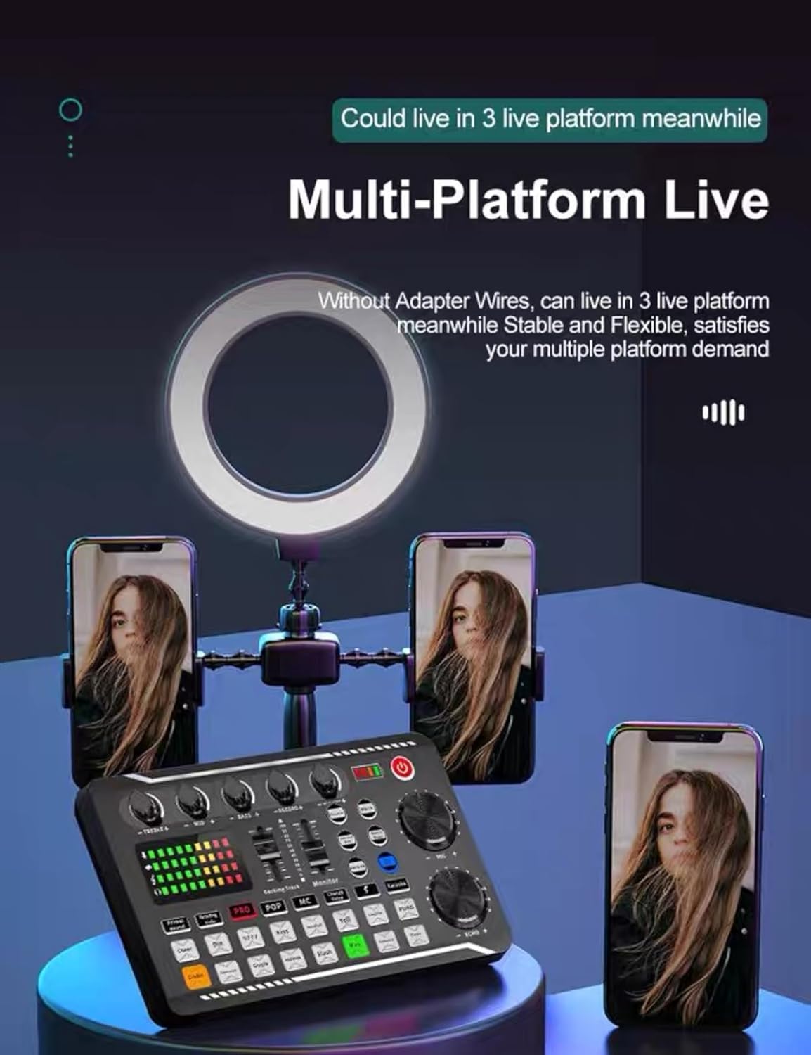 Live Sound Card with DJ Mixer Effects & Voice Changer