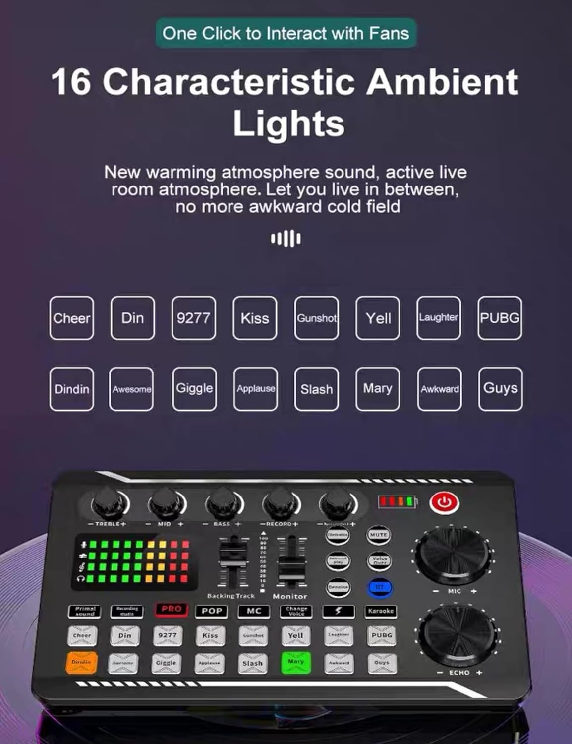 Live Sound Card with DJ Mixer Effects & Voice Changer