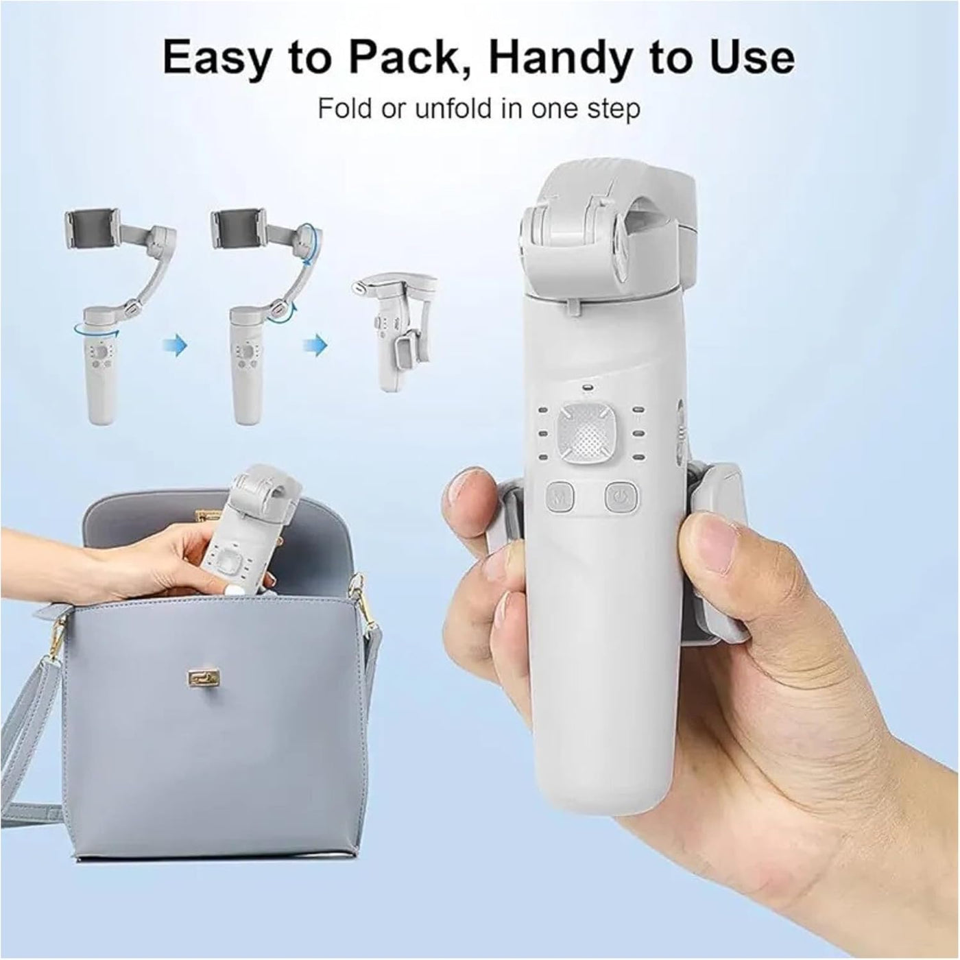 M1 Merak One – Foldable 3-Axis Smartphone Gimbal Stabilizer