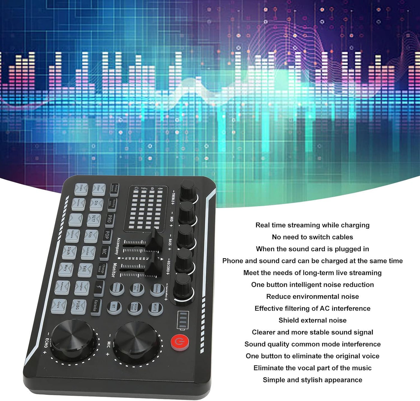 Live Sound Card with DJ Mixer Effects & Voice Changer