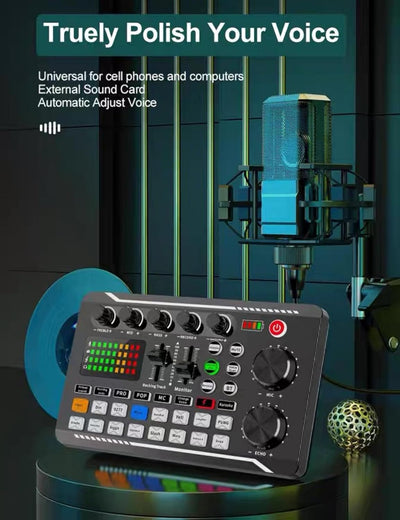 Live Sound Card with DJ Mixer Effects & Voice Changer