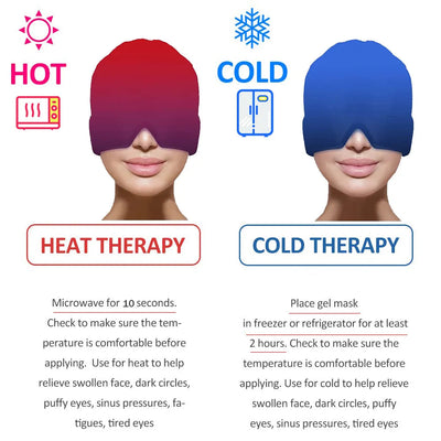 Migraine Relief Hot/Cold Therapy Hat and Eye Mask