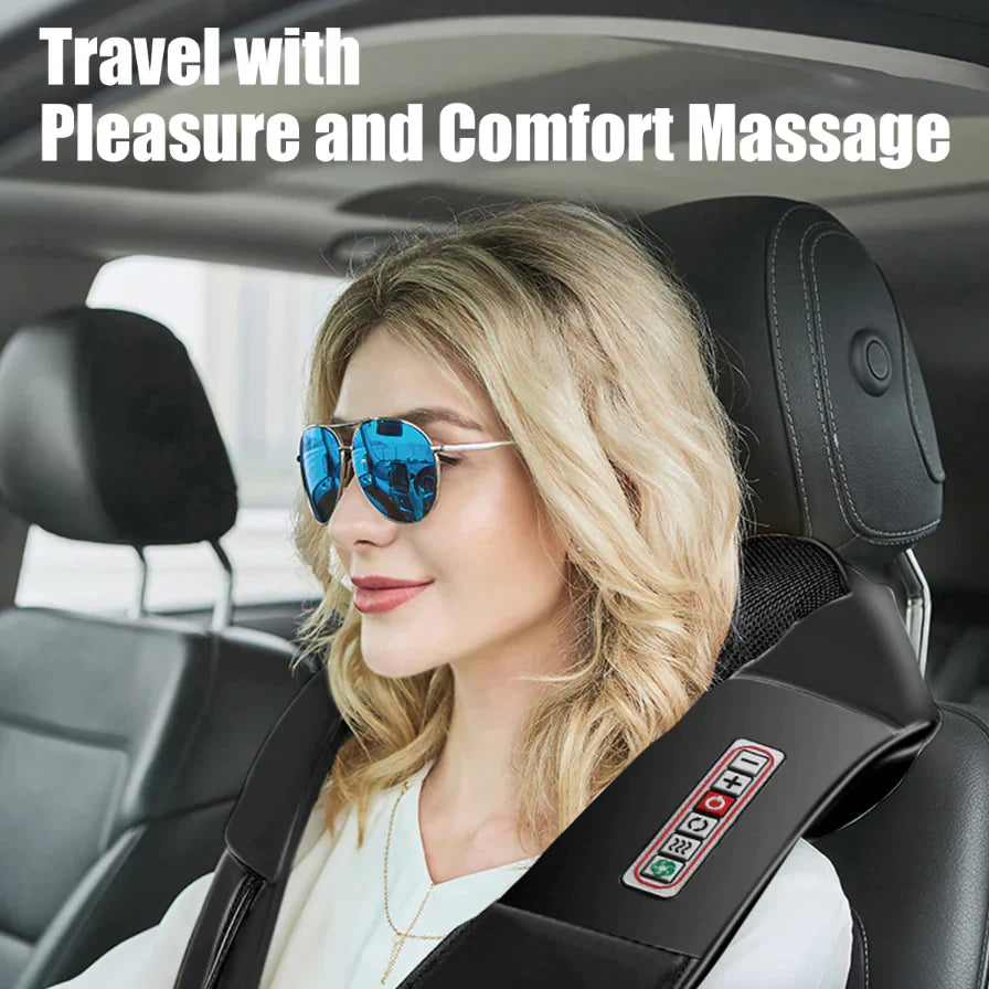 Back, Neck and Shoulder Massager with Heat Deep Tissue 3D Kneading Pillow