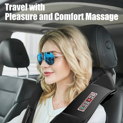 Back, Neck and Shoulder Massager with Heat Deep Tissue 3D Kneading Pillow
