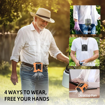 Stay Cool Anywhere — Clip-On Waist Fan, Rechargeable & Hands-Free! ️‍😍❄️